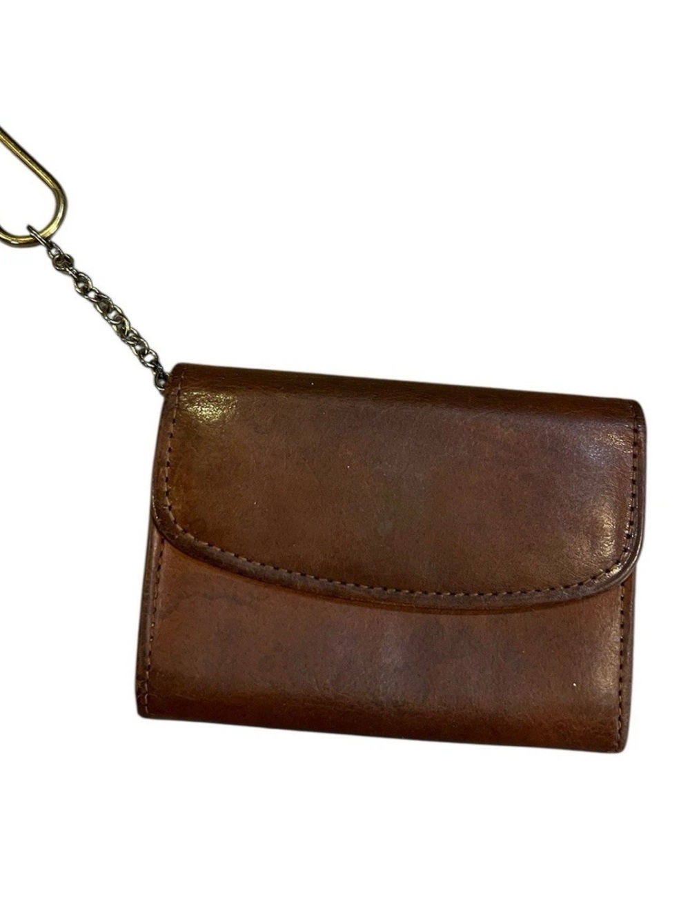 Coach Brown Leather Card Case with Key Chain
